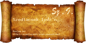 Szedlacsek Iván névjegykártya
