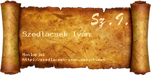 Szedlacsek Iván névjegykártya