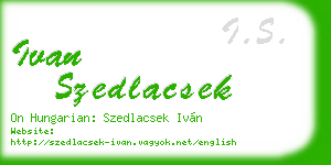 ivan szedlacsek business card